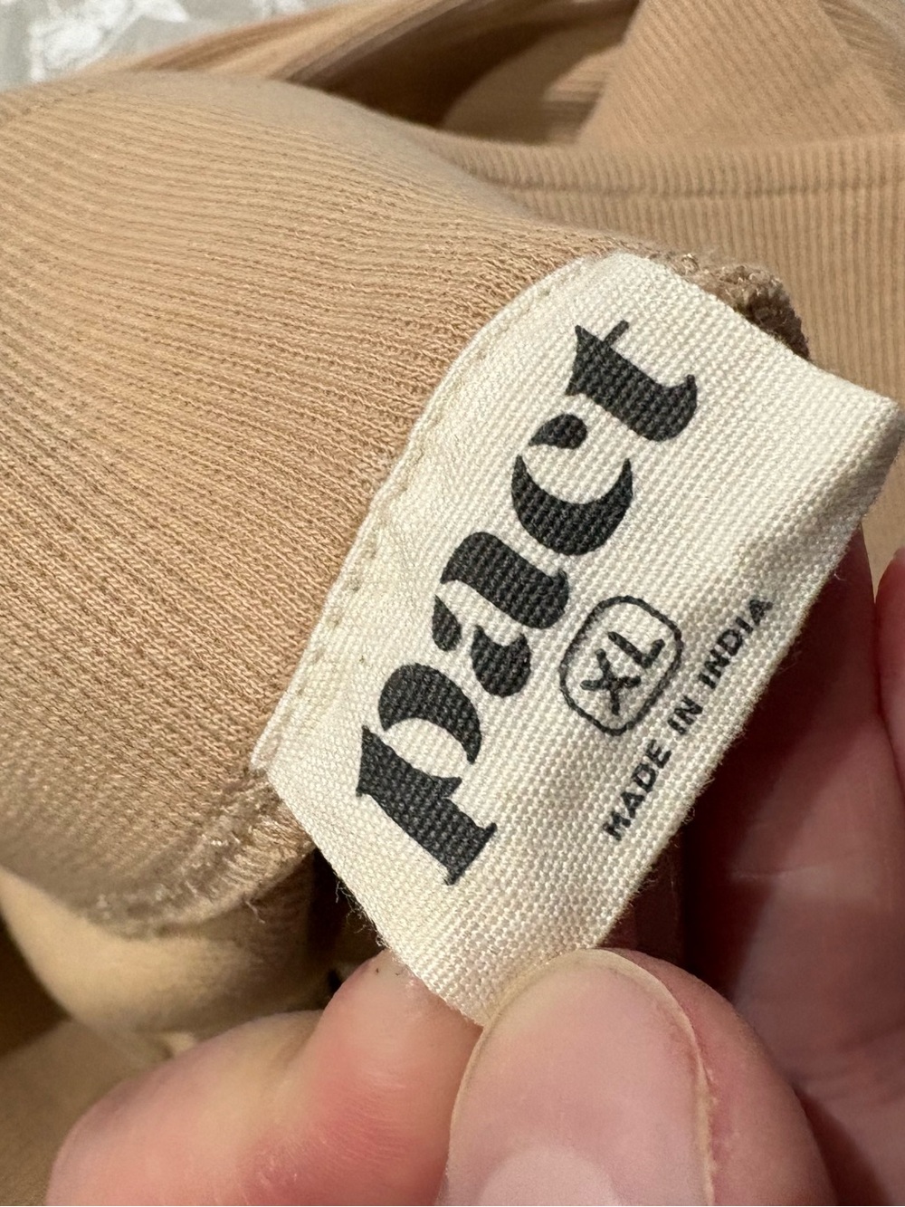 Pact tan ribbed lounge pants XL - Picture 3 of 4